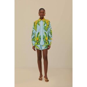 Blue Summer Foliage Scarf LENZING™ ECOVERO™ Euroflax™ Shorts